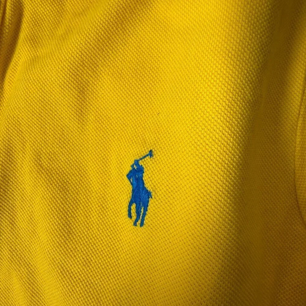 Polo Ralph Lauren Yellow Short Sleeve Polo Classic Fit Size Medium